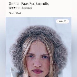 BOGO. Free People Gray Faux Fur Earmuff, w/ free hand warmers!